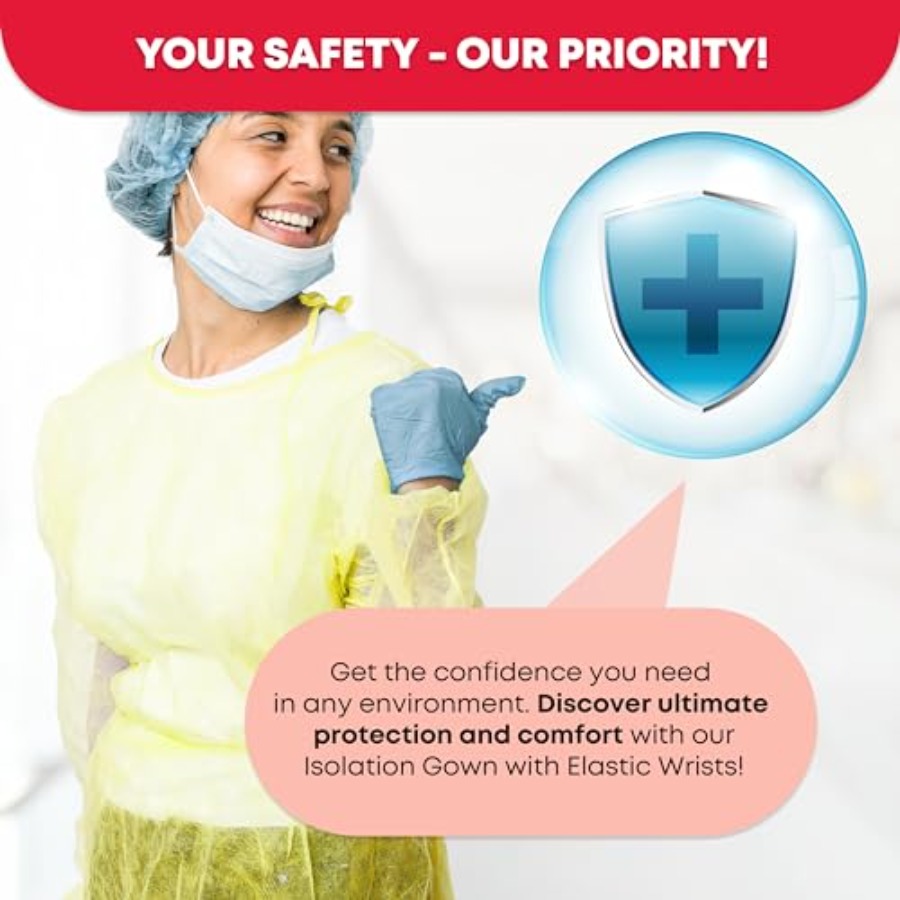 Universal Size Yellow Disposab - Medical Lab Gown บทวิจารณ์และราคา