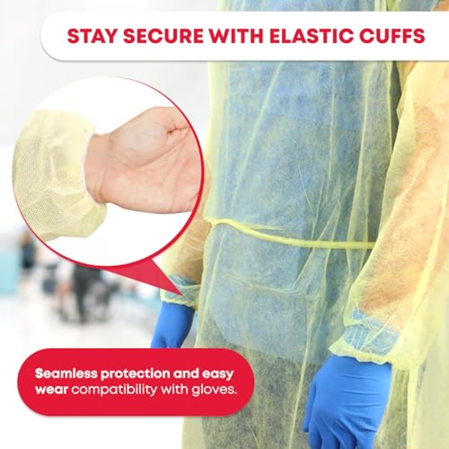 Universal Size Yellow Disposab - Medical Lab Gown บทวิจารณ์และราคา