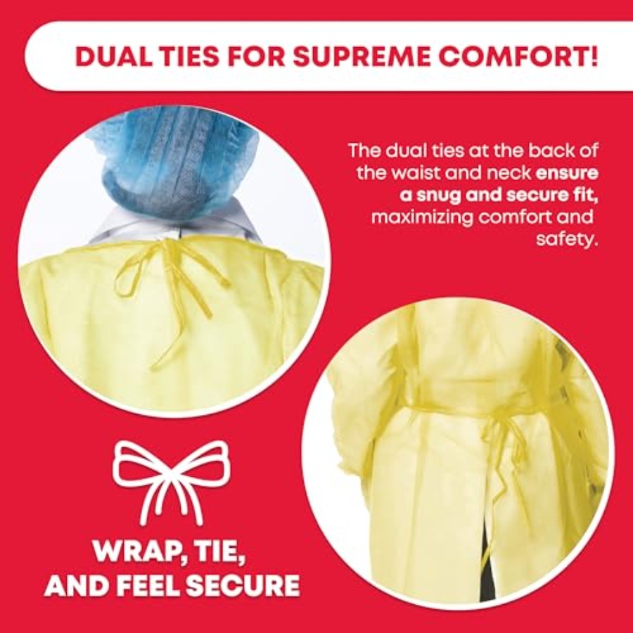 Universal Size Yellow Disposab - Medical Lab Gown บทวิจารณ์และราคา