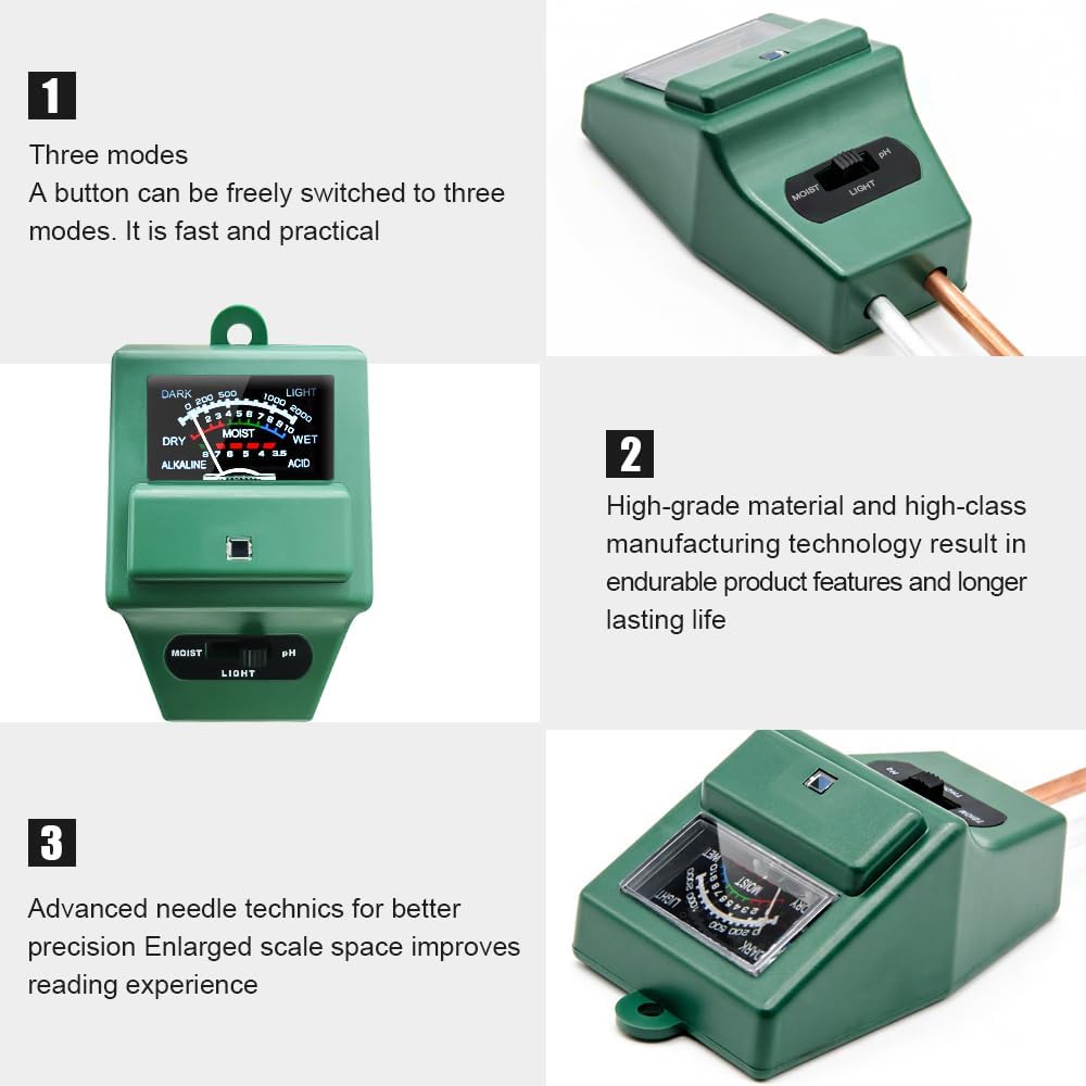 Soil pH Meter, MS02 3-in-1 Soi - Ph Meter บทวิจารณ์และราคา
