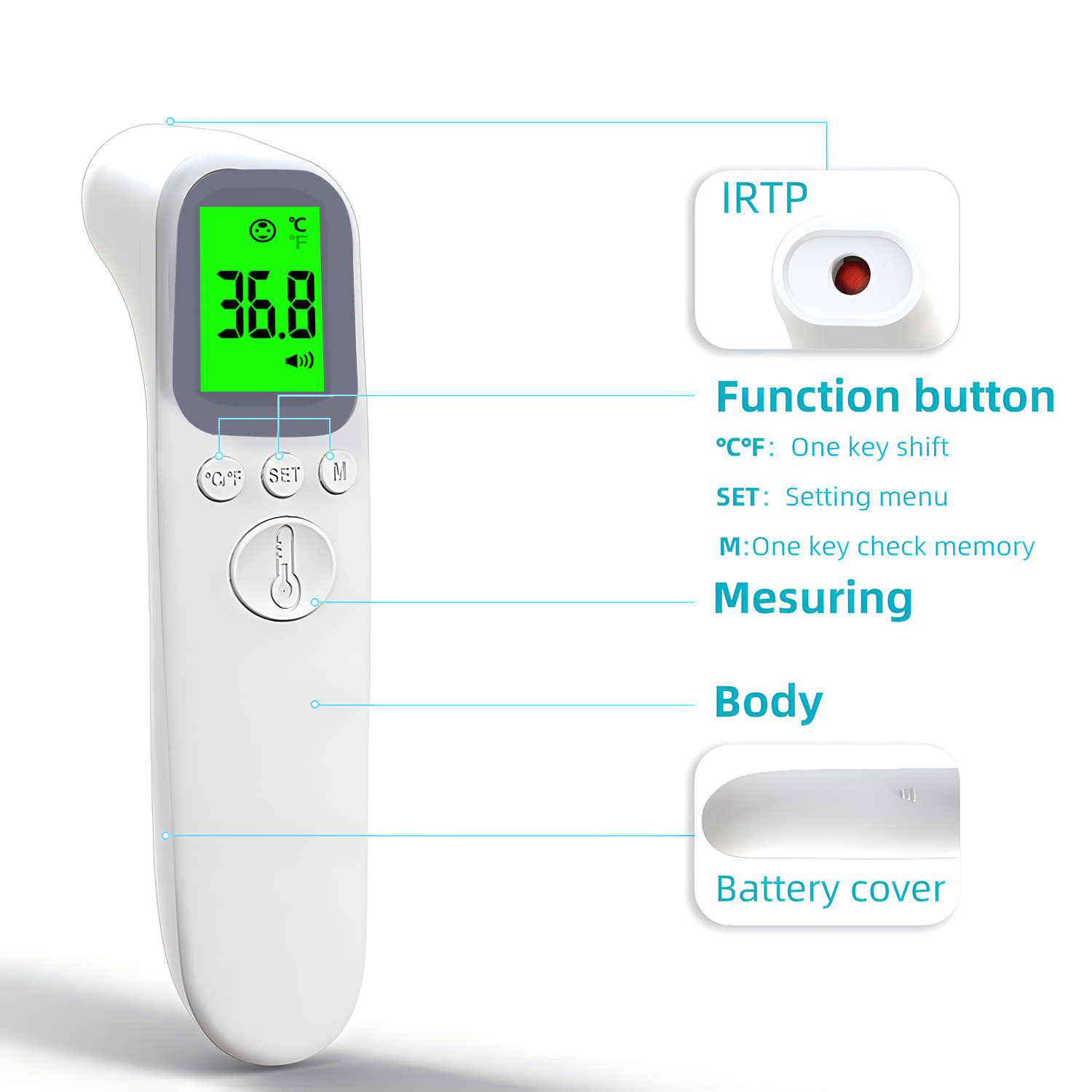 Digital Infrared Fever Thermom - Digital Thermometer Infrared บทวิจารณ์และราคา