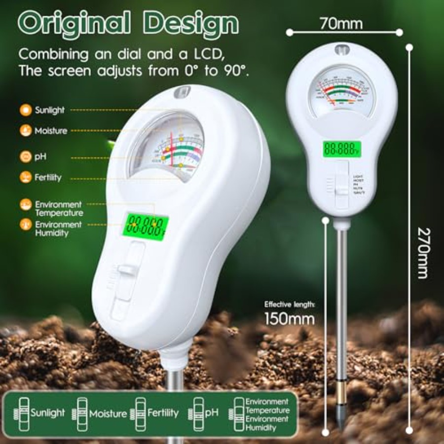 6-in-one Soil Test Kit-Soil Mo - Ph Meter บทวิจารณ์และราคา