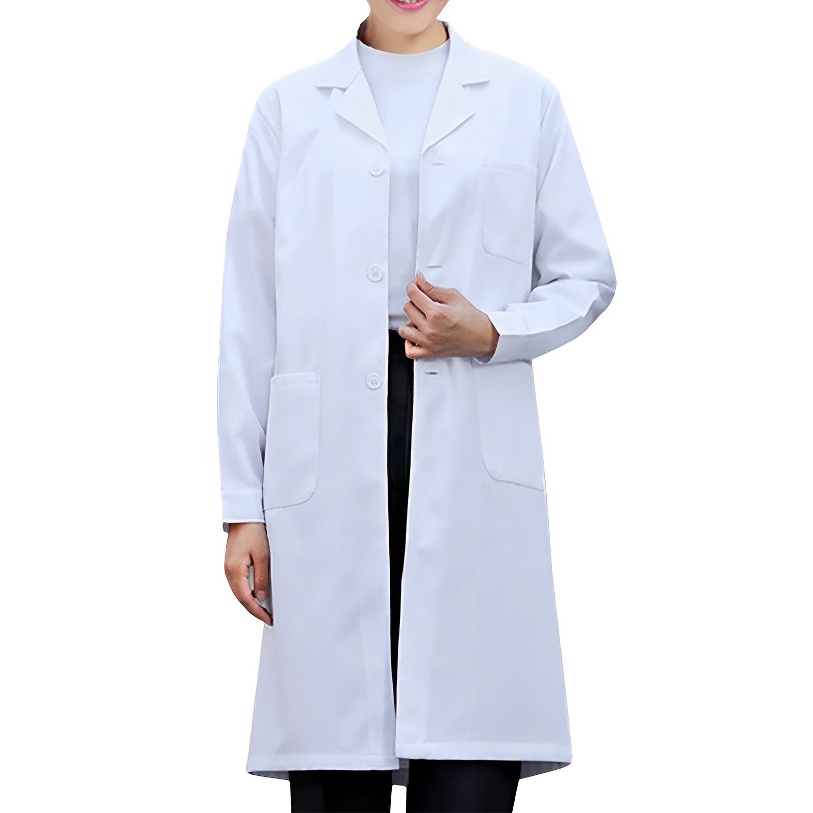White Lab Coat For Women Men S - Medical Lab Gown บทวิจารณ์และราคา