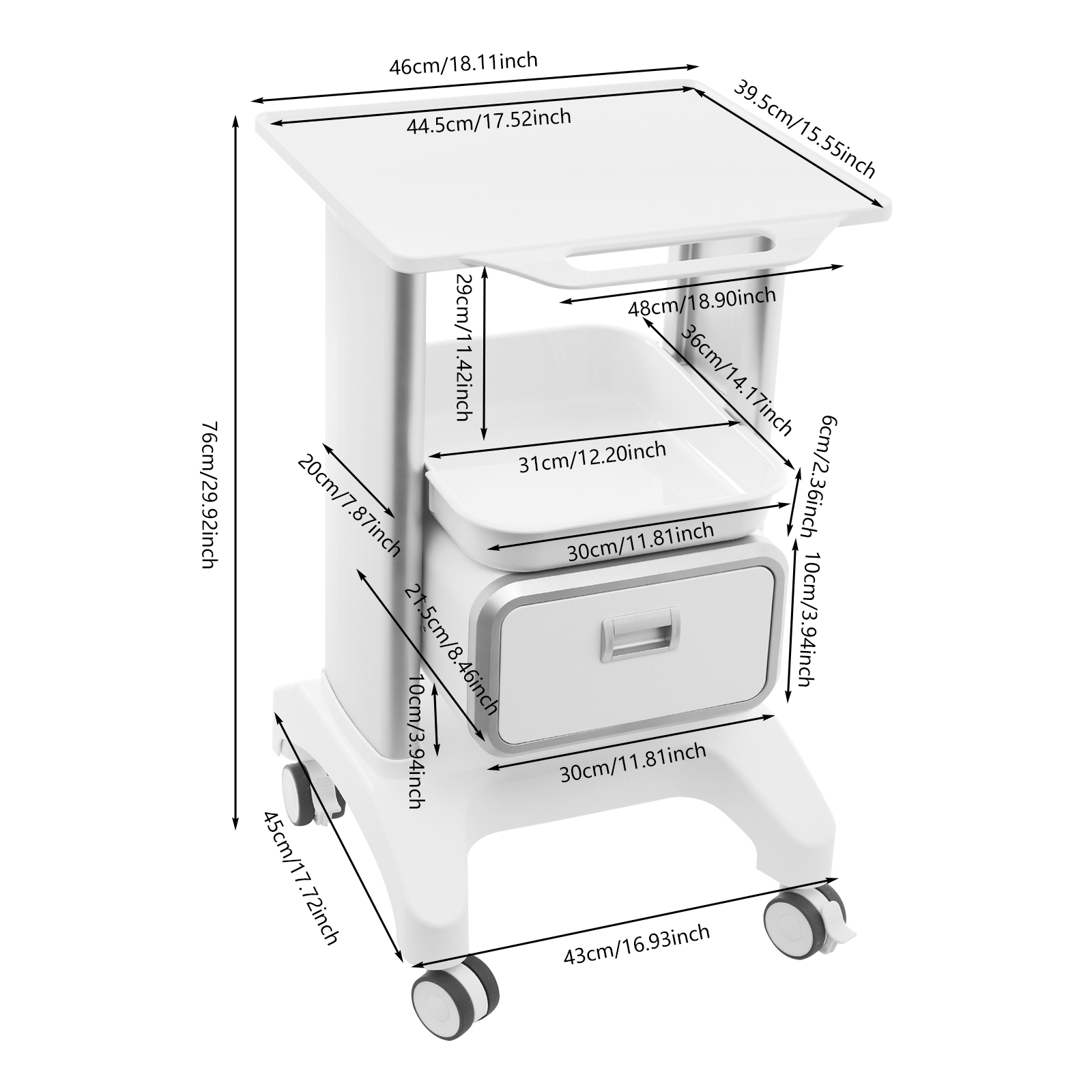 Lab Utility Cart Mobile Work S - Medical Health Lab บทวิจารณ์และราคา
