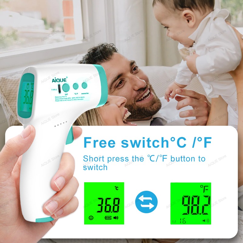 AiQUE Rechargeable Digital ℃℉  - Digital Thermometer Infrared บทวิจารณ์และราคา