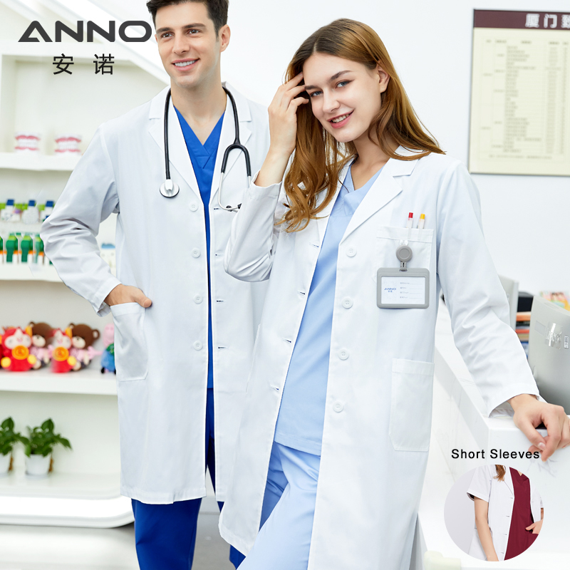 ANNO White Doctor Medical Coat - Medical Lab Gown บทวิจารณ์และราคา