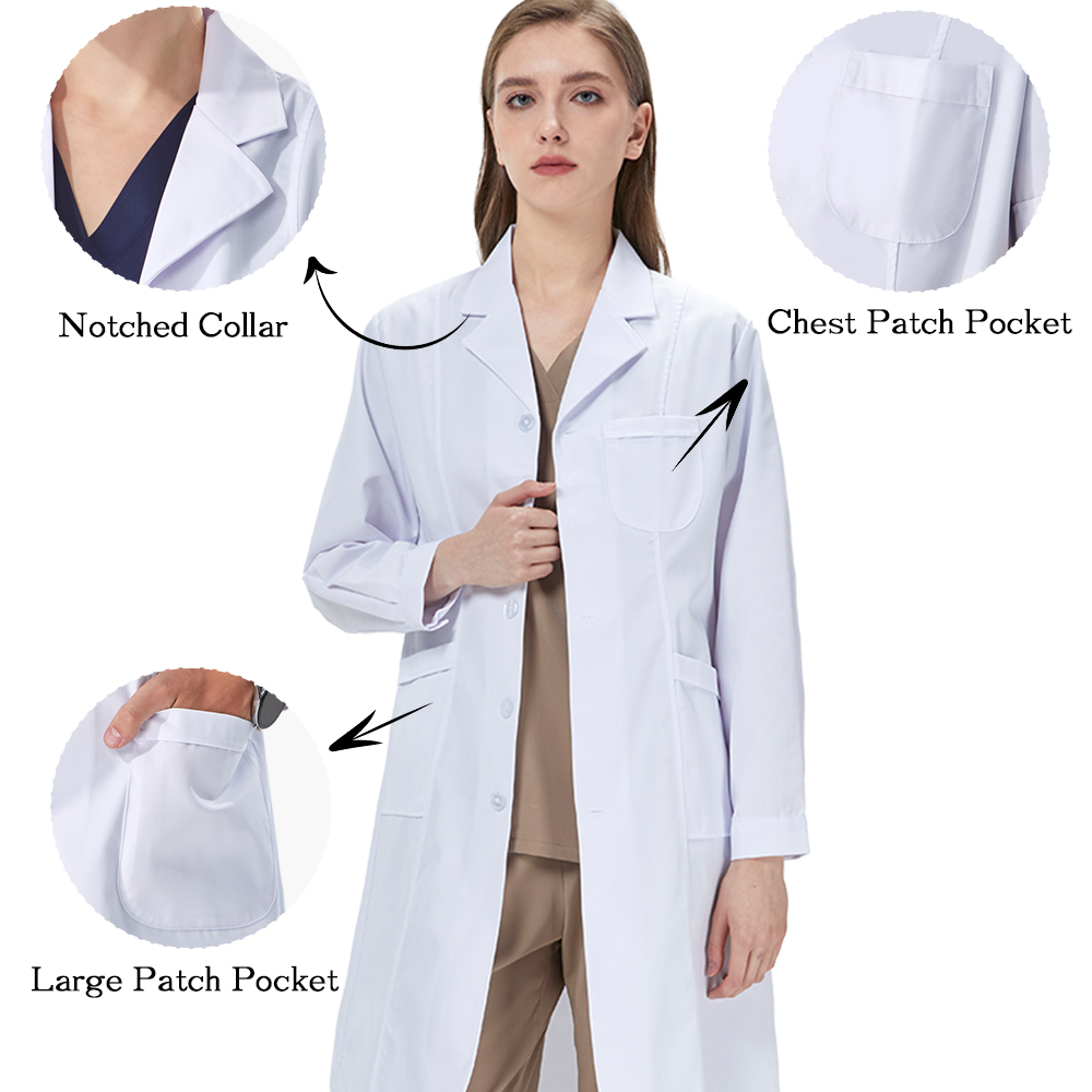 White Lab Coats Unisex Hospita - Medical Health Lab บทวิจารณ์และราคา