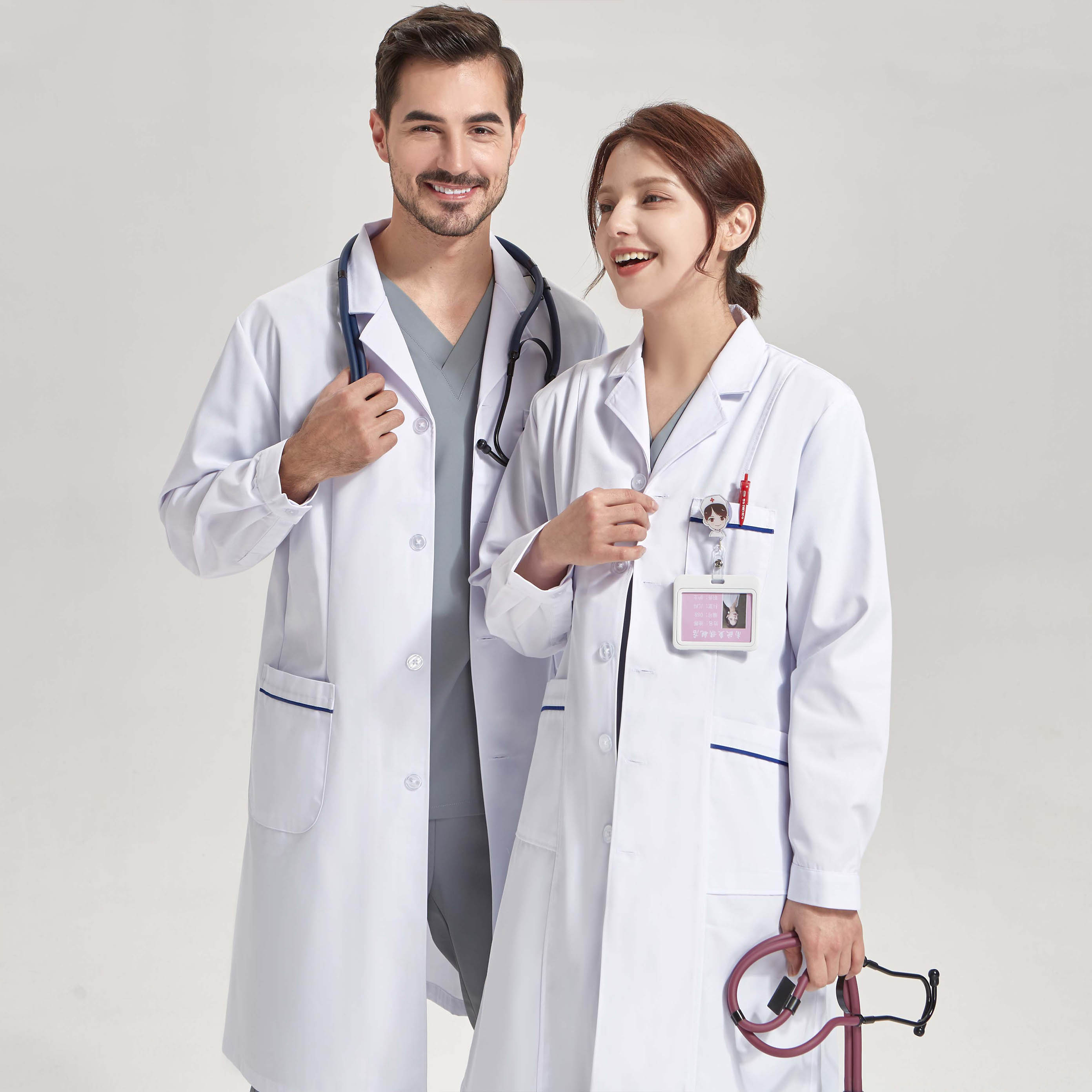 Professional White Lab Coats H - Medical Lab Gown บทวิจารณ์และราคา