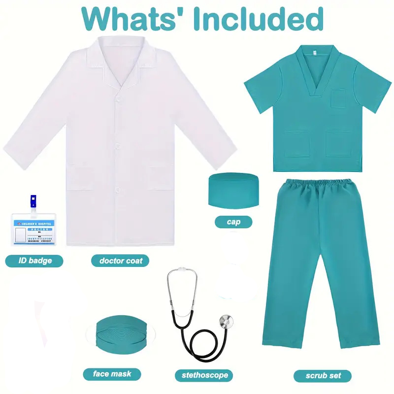 7PCS Kids Doctor Nurse Cosplay - Medical Lab Units บทวิจารณ์และราคา