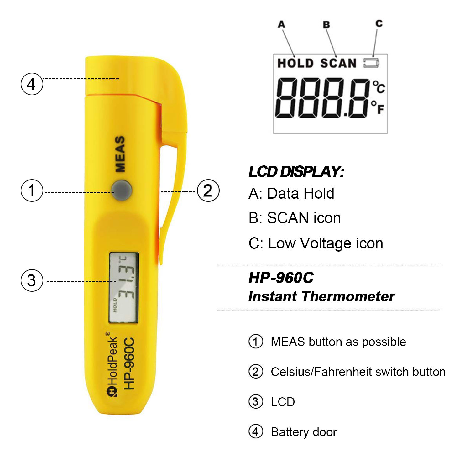 HP-960C Mini Pocket Infrared T - Digital Thermometer Infrared บทวิจารณ์และราคา