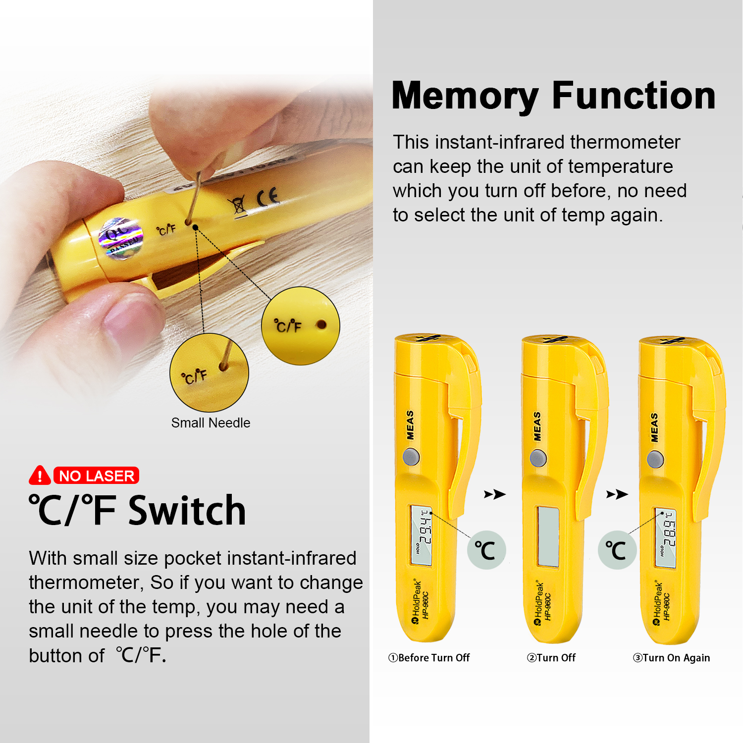 HP-960C Mini Pocket Infrared T - Digital Thermometer Infrared บทวิจารณ์และราคา
