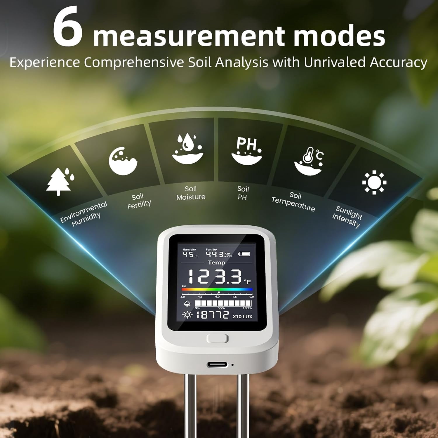 6-in-1 Soil PH Tester Double N - Ph Meter บทวิจารณ์และราคา