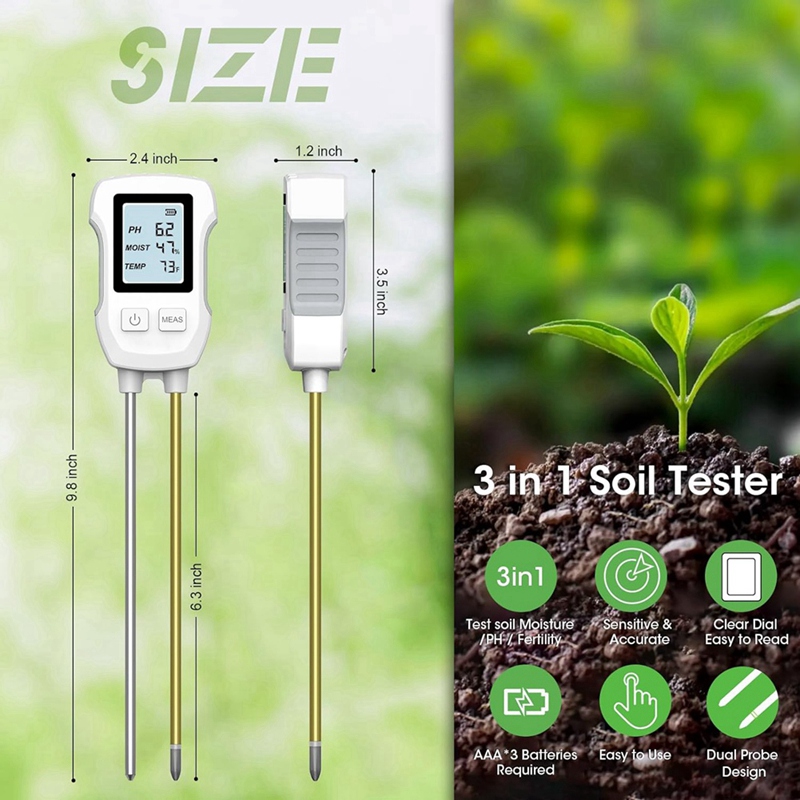 3 in 1 Soil Moisture Meter, Di - Ph Meter บทวิจารณ์และราคา